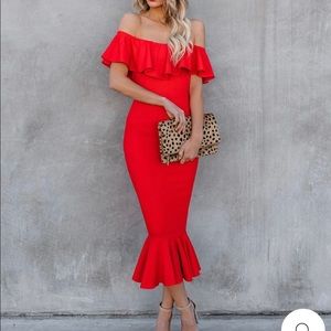 ✨Vici - Ruffle Midi Dress